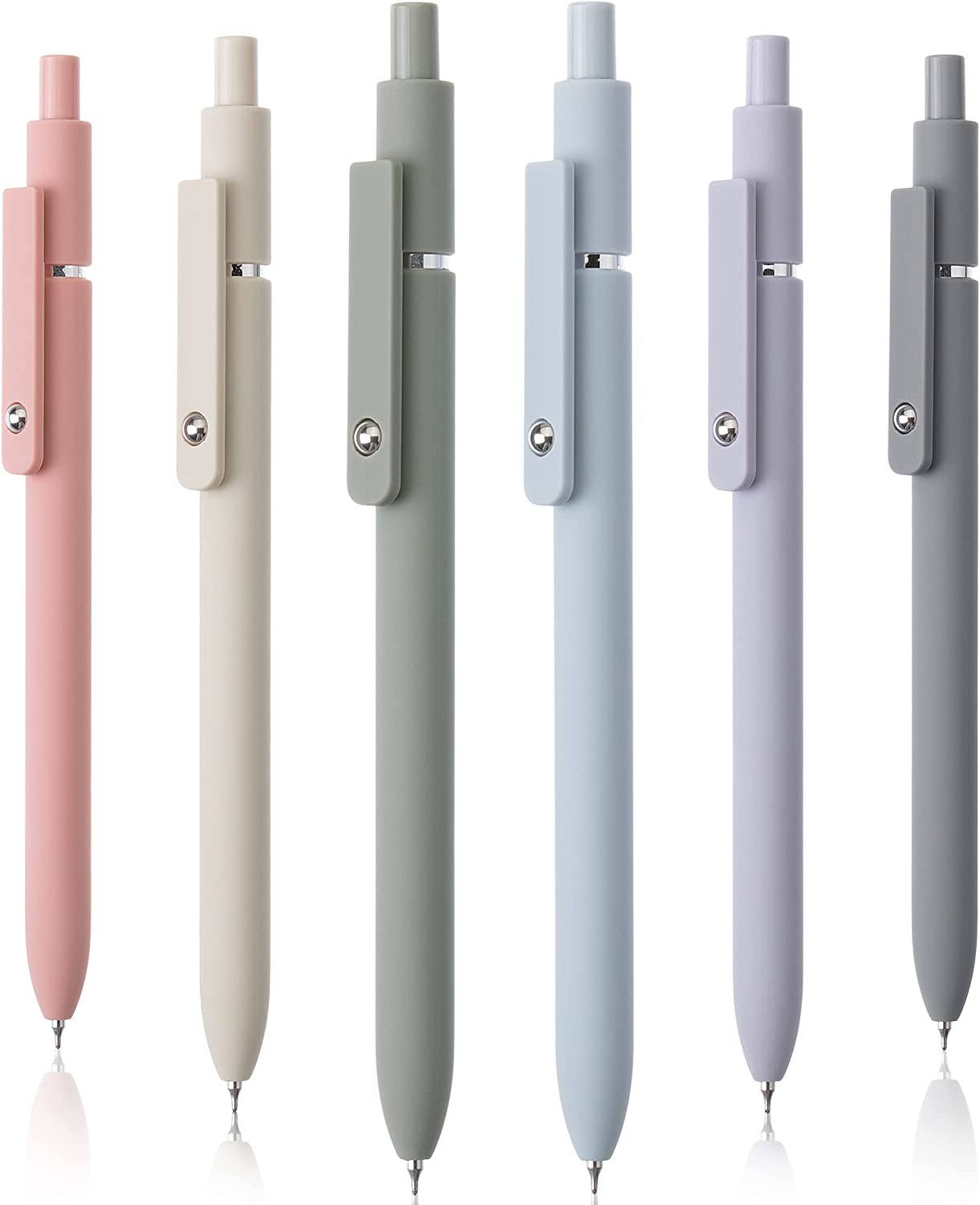 Retractable Fine Point Gel Pens, 6 Pack, Morandi: 6 pack, Morandi Barrels