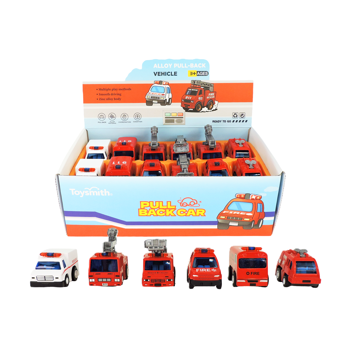 Alloy Alley Medium Diecast Pull-Back Rescue Vehicle