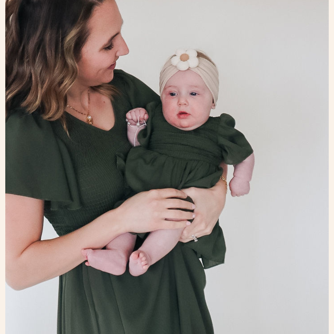 Green Chiffon Mommy & Me Dress - Infant: 9-12M