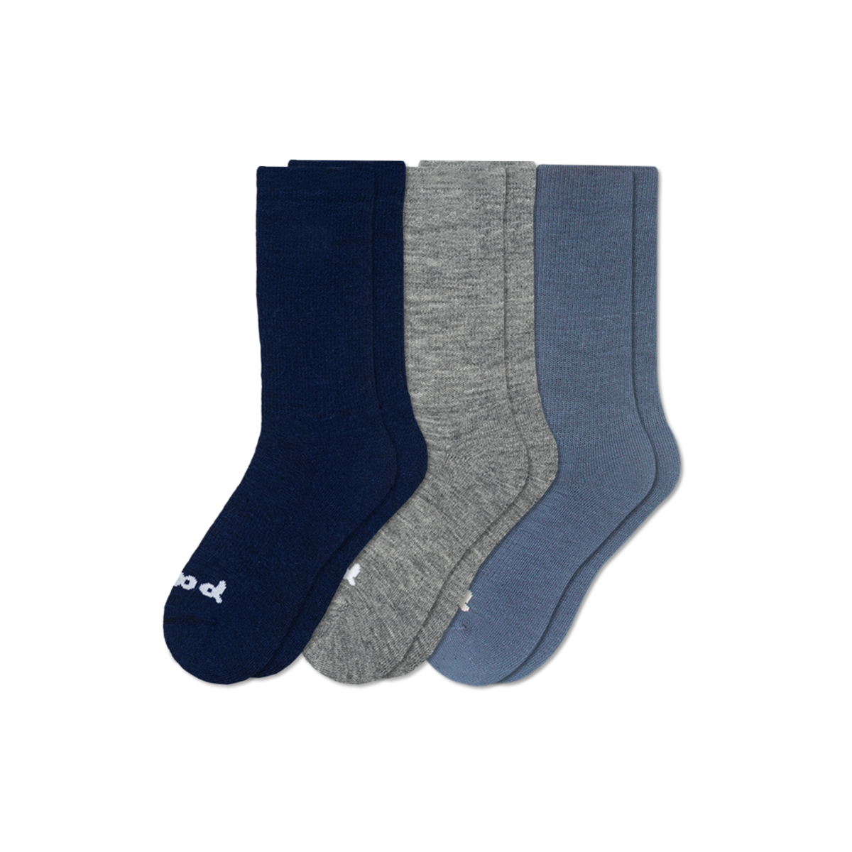 3 Pack - Women's Crew Pacas Socks: Medium / Large (US: 8.5 - 11.5+) / Multi-Stripe/Gray & SOLID/Teal & VARIEGATED STRIPE/ Chambray/ Treetop