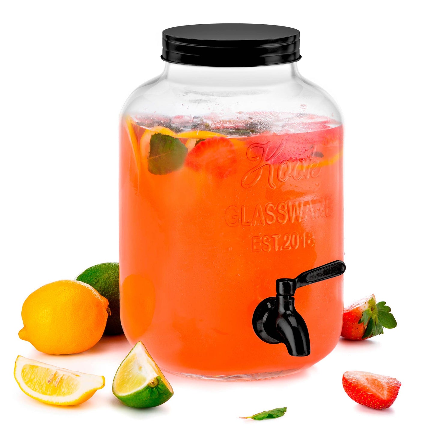 Kook Glass Drink Dispenser with Stainless Steel Spigot 1 Gal: Rose Gold