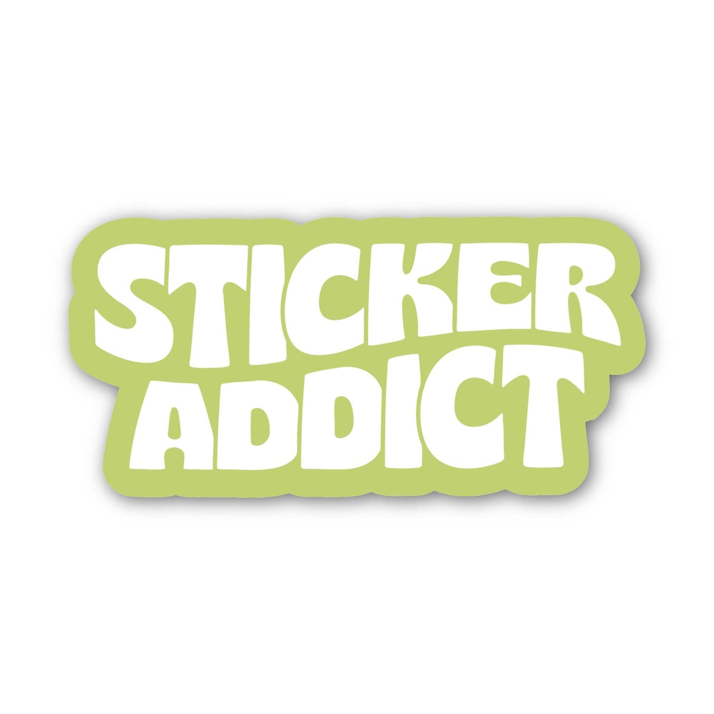 Sticker Addict Groovy Text Green Sticker