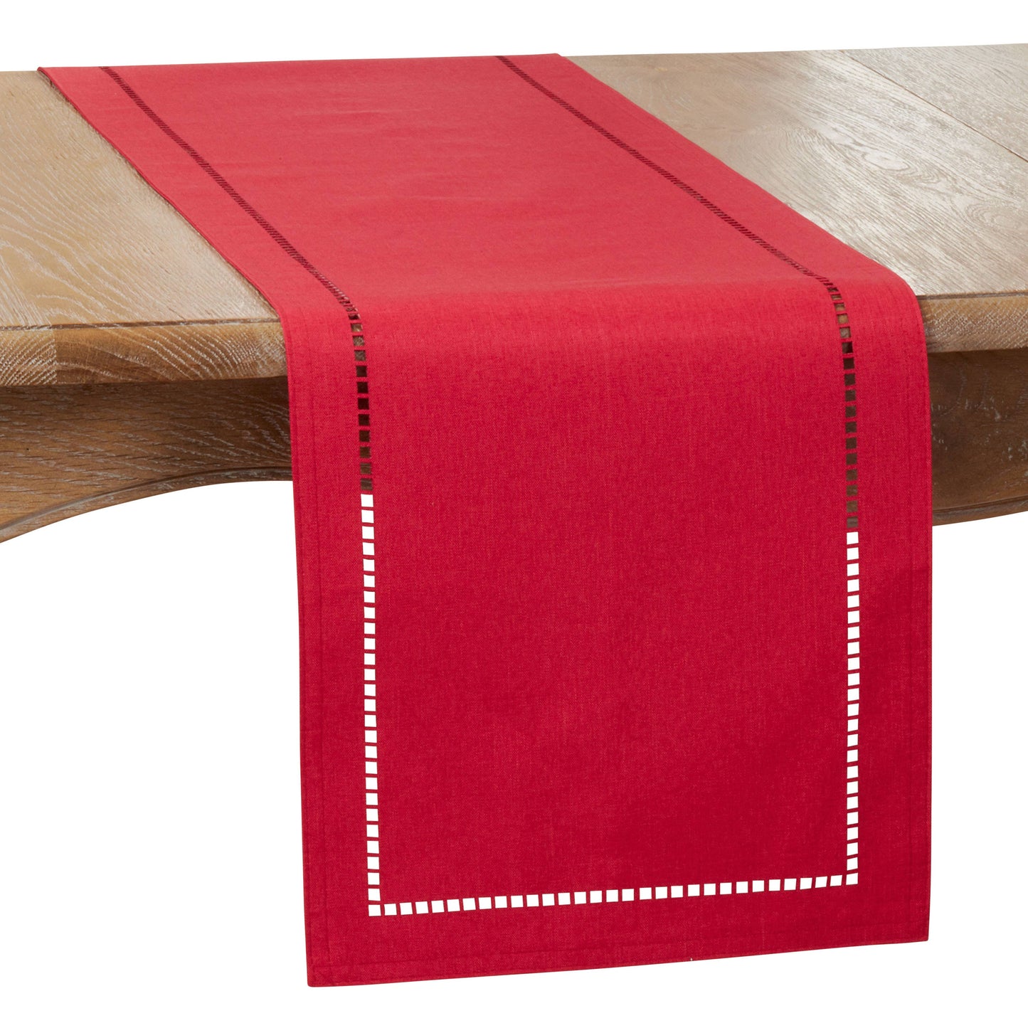 Laser-Cut Hemstitch Runner: Charcoal / 14"x72"