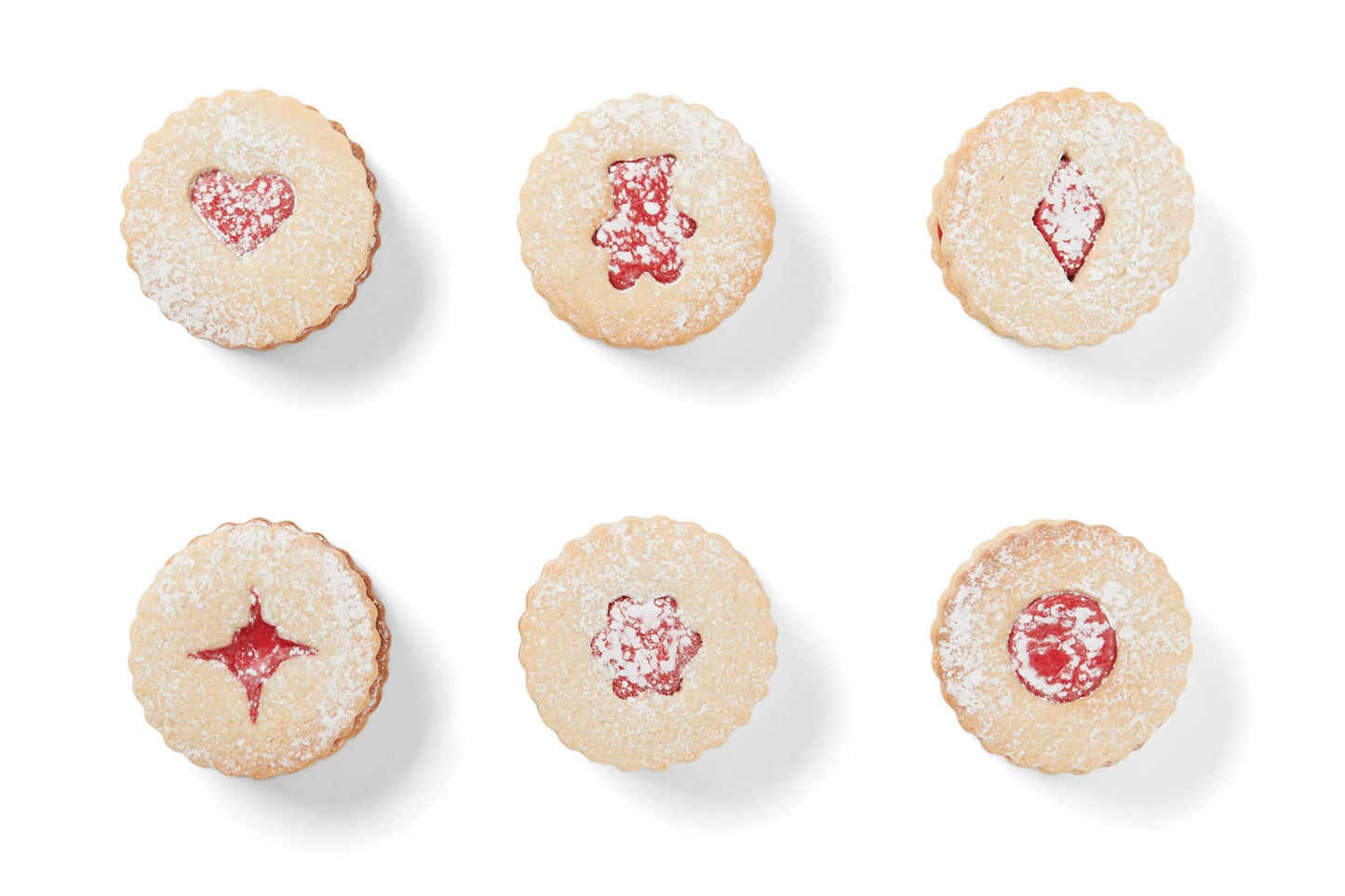 Fox Run Linzer Cookie Cutter Set, 6-Piece, 2.5" x 1.75"