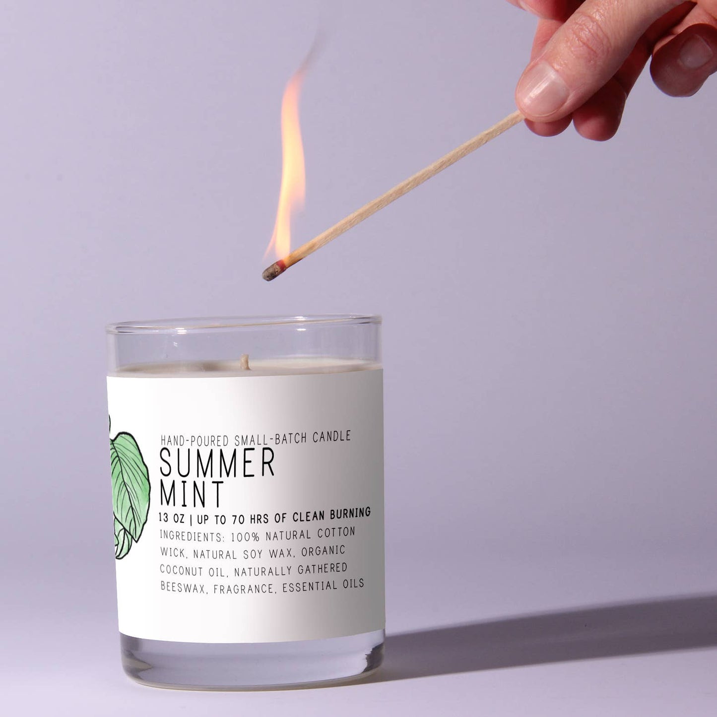 Summer Mint - Just Bee Candles: 7 oz (up to 40 hrs of clean burning)