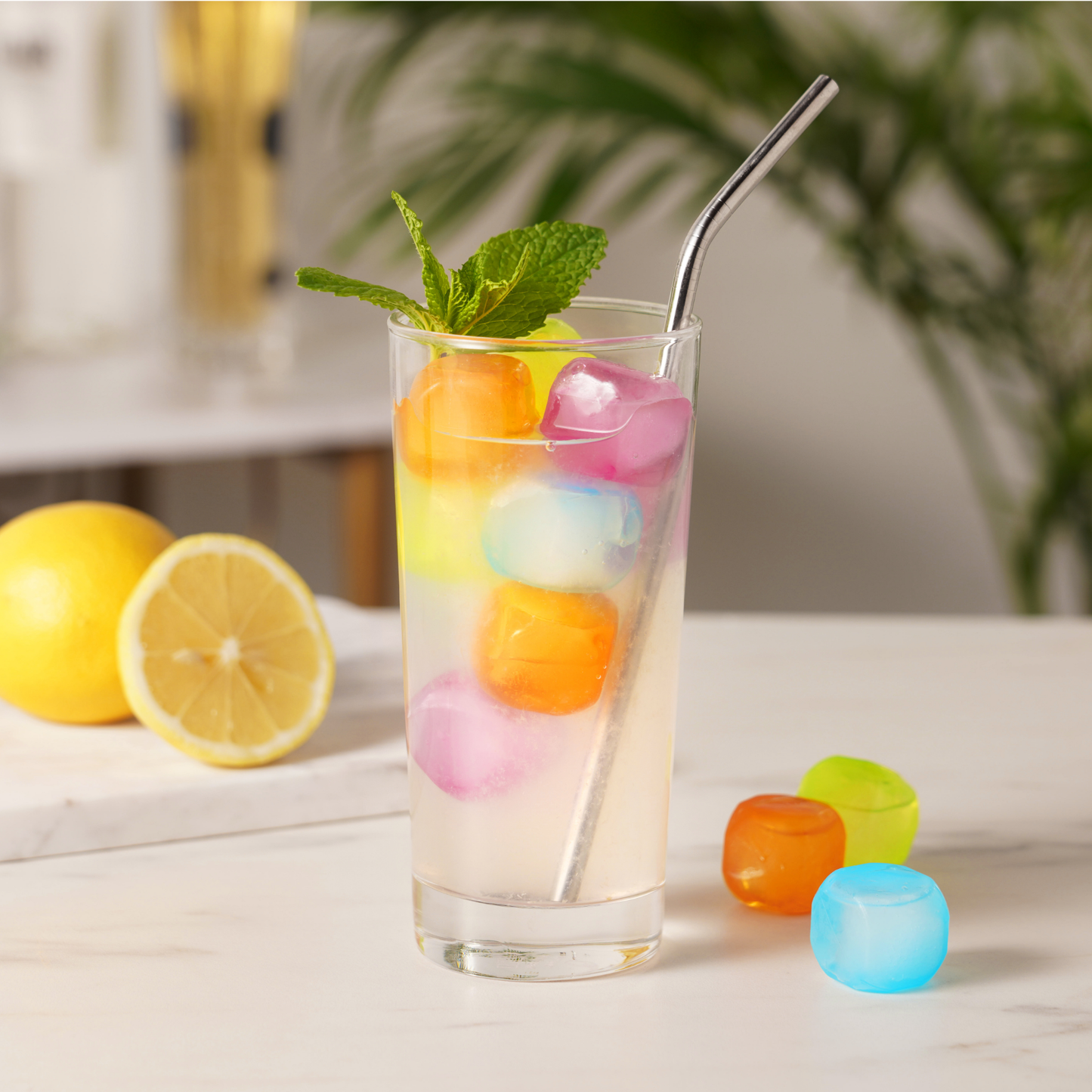 Chill™ Reusable Plastic Ice Cubes - Asst Colors - Pack of 16