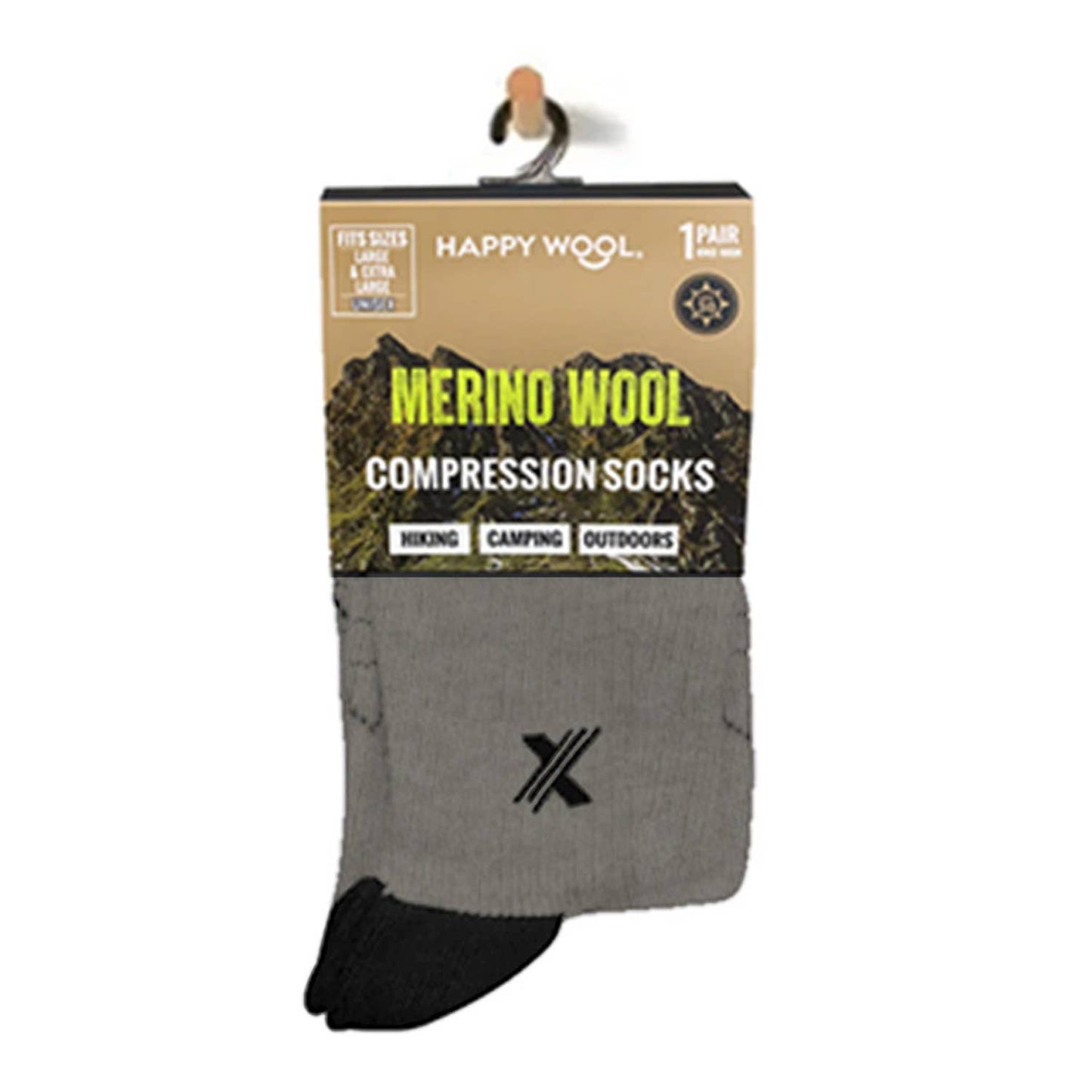 HAPPYWOOL® BUTTER-SOFT MERINO WOOL SOCKS: Charcoal / Large/XL