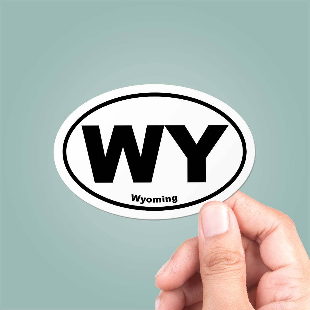 Wyoming WY State Oval Sticker Vinyl Decal: 3"
