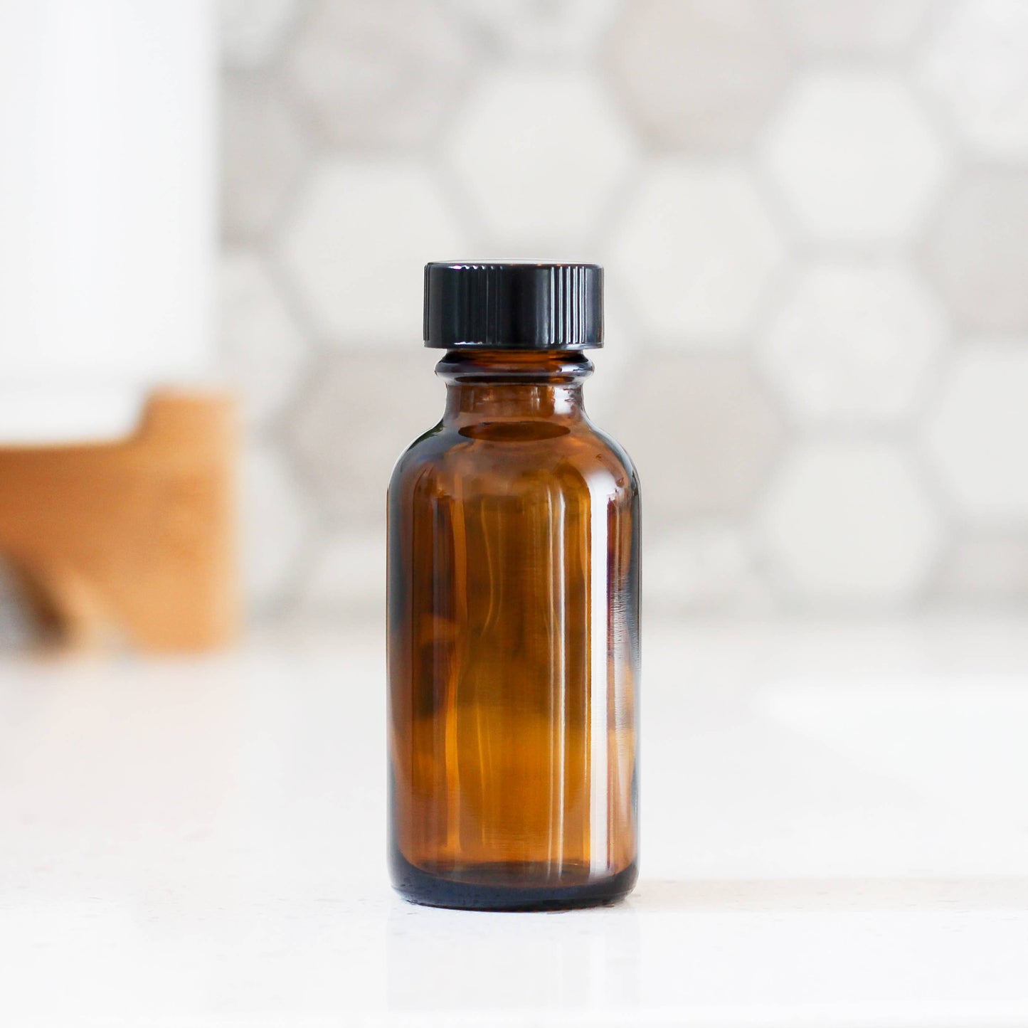 1oz Amber Glass Bottle With Cap