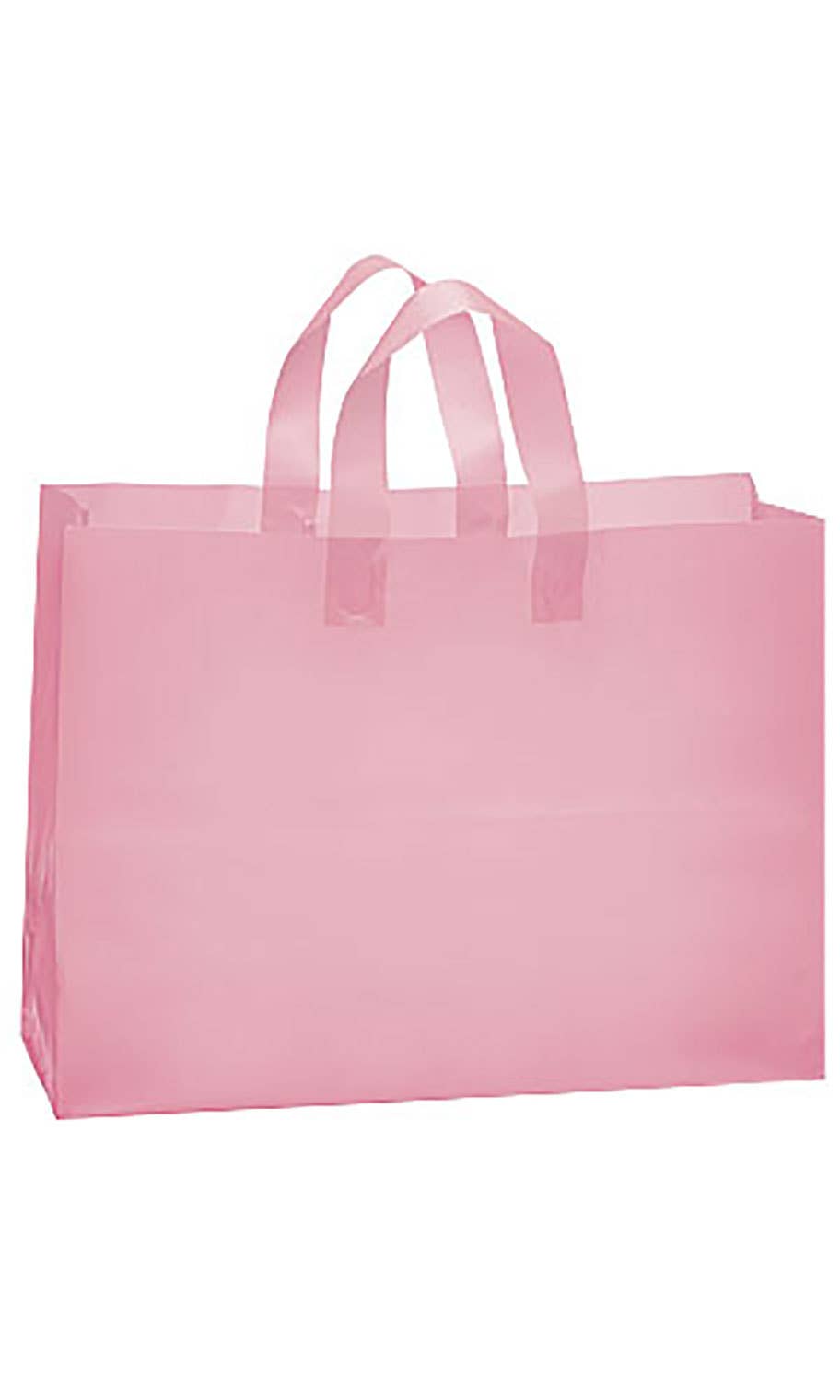 Frosted Retail Shopping Bags: Clear - Handles / Case of 250 / Large