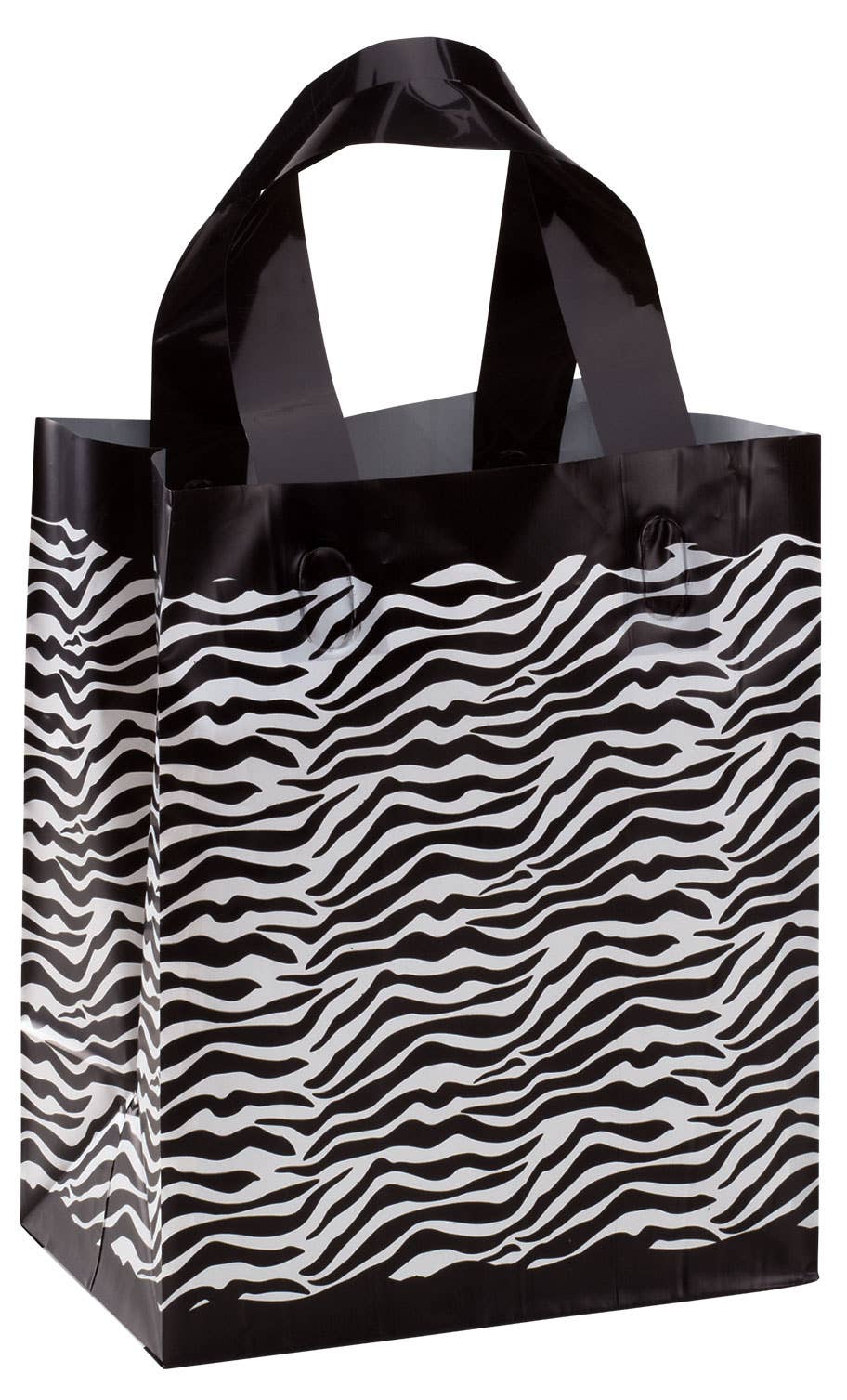 Frosted Retail Shopping Bags: Clear - Handles / Case of 250 / Large