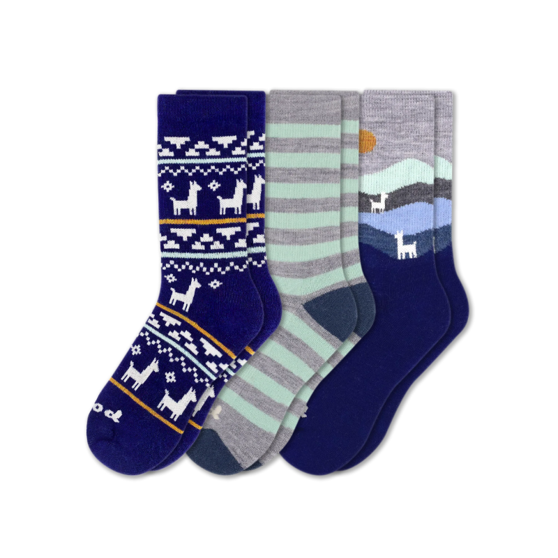Women's Crew Pacas Socks: FF ALPACA KNIT HAT & AO WOODLAND & AO MICRO ALPACA/Chanterell / Medium / Large (US: 8.5 - 11.5+)