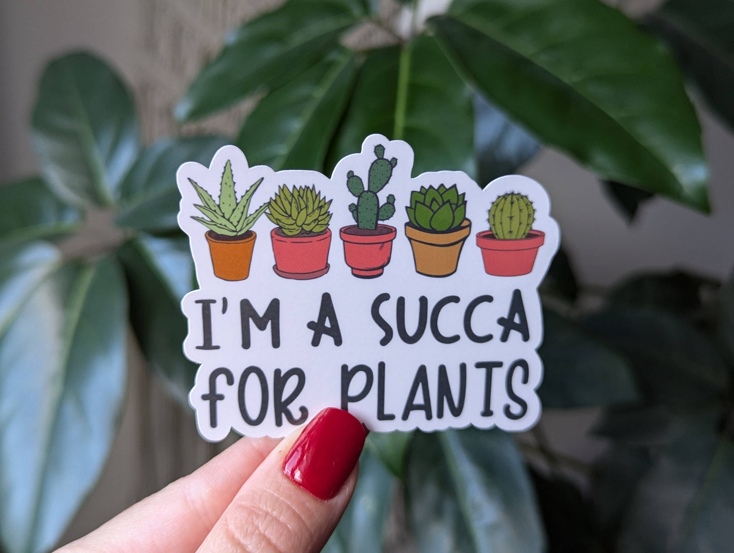 I'm a succa for plants sticker, funny gardener plant merch: Loose