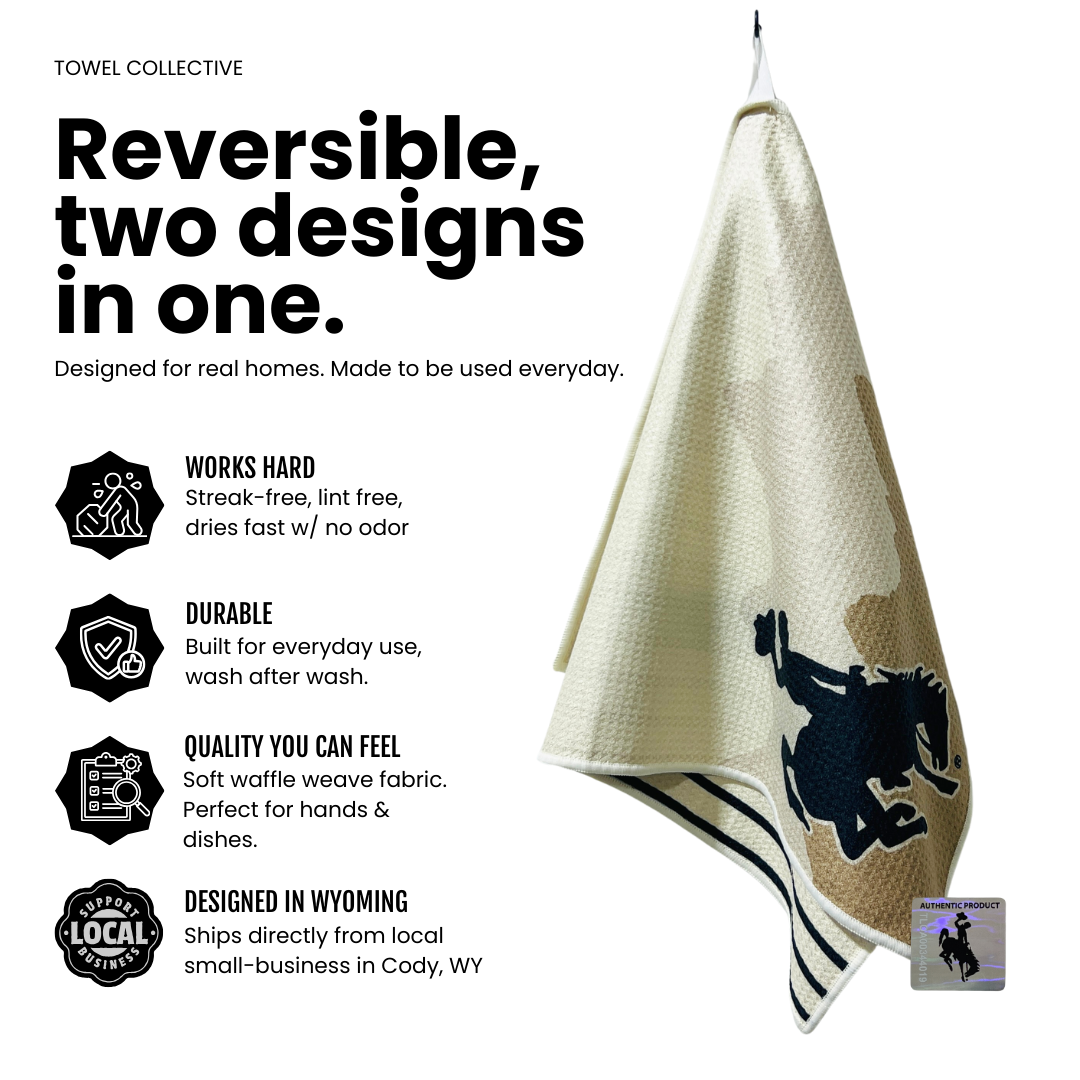 Neutral Cowboy | Waffle Weave Microfiber Towels Kitchen & Bath: Hand Towel