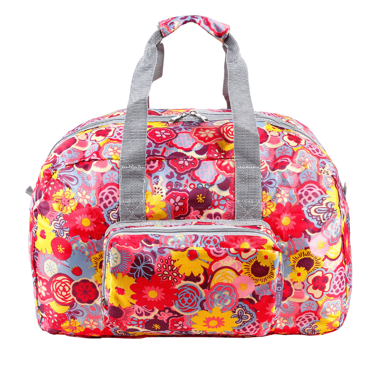 Buena Foldable Duffle Bag: PURPLE FLOWER