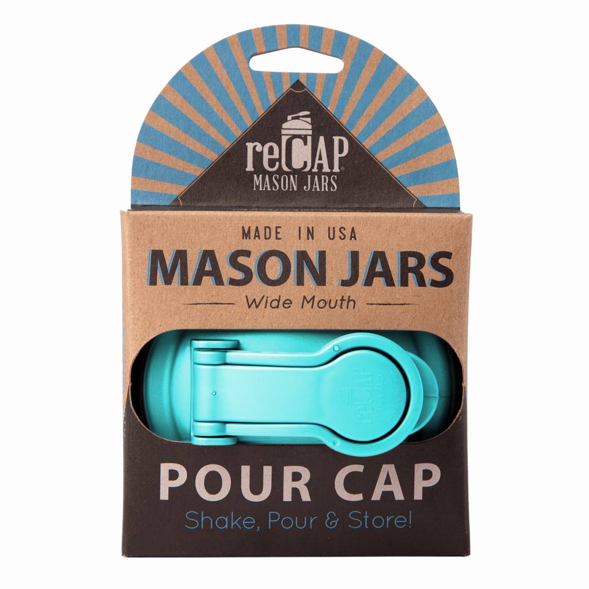 Mason Jar Pour Lid, by reCAP® - Case of 12: Silver / Wide Mouth