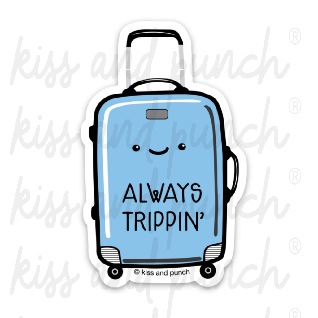 3 Inch Always Trippin' Suitcase Diecut Vinyl Sticker