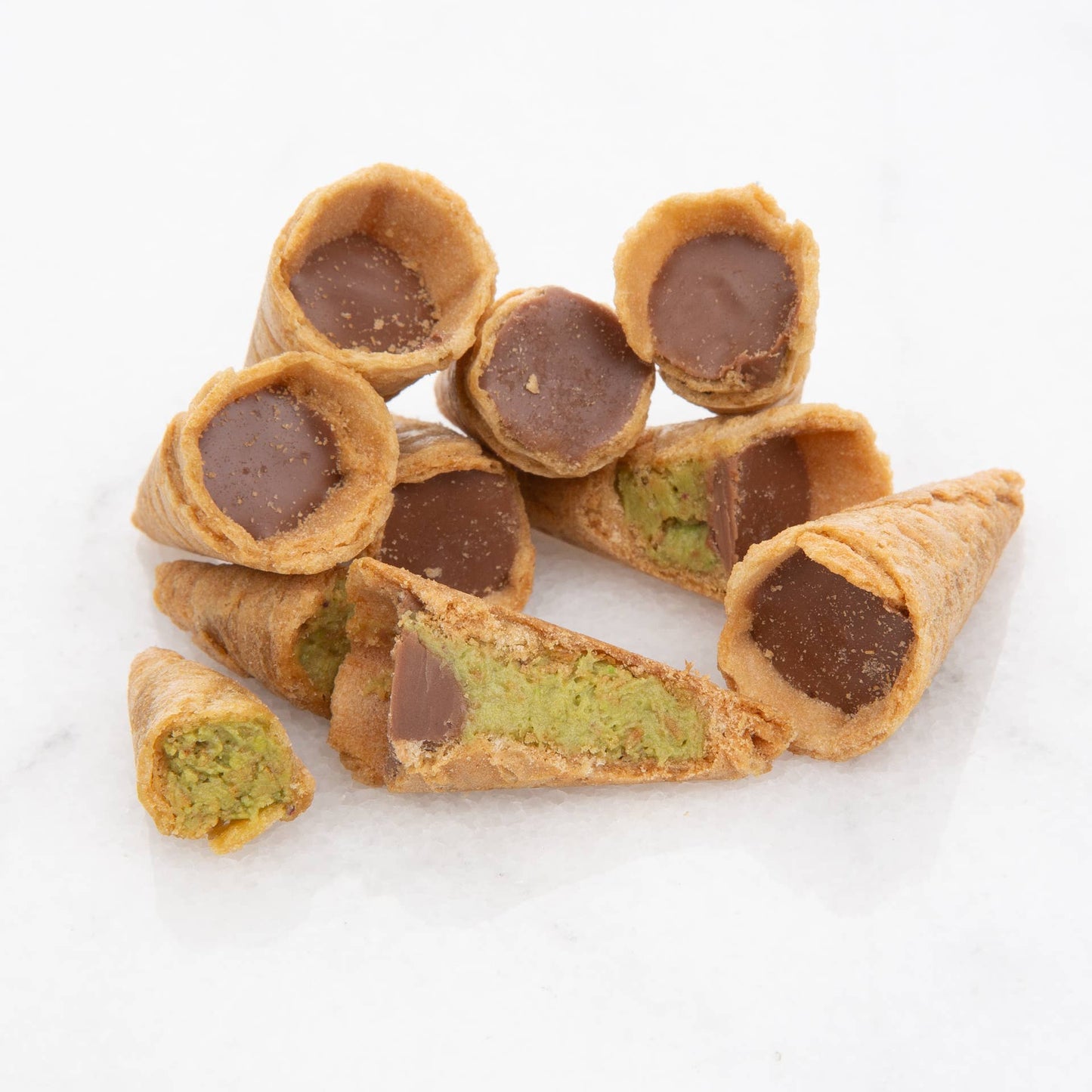 Dubai Chocolate Bite Size Mini Cones  - 12 Packs in 1 Case
