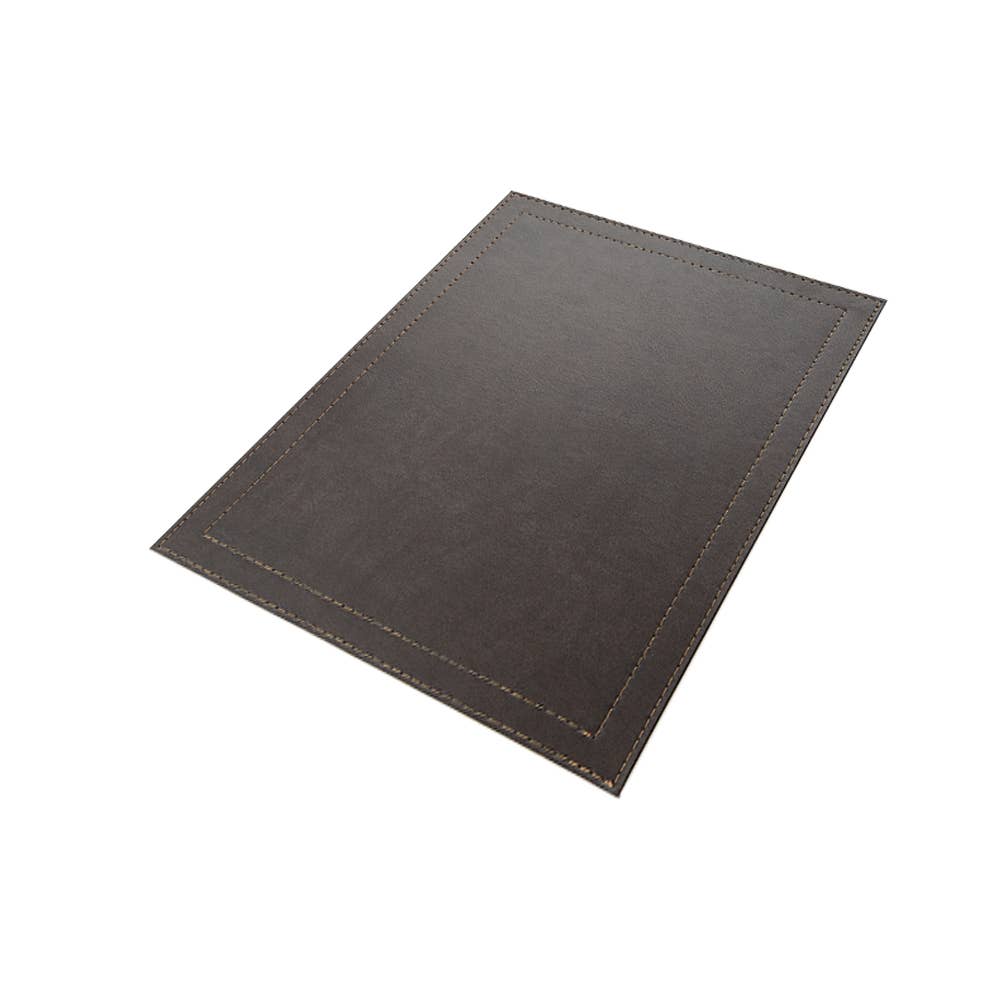 Classic Luxe Placemat Faux Leather: Brown Marble