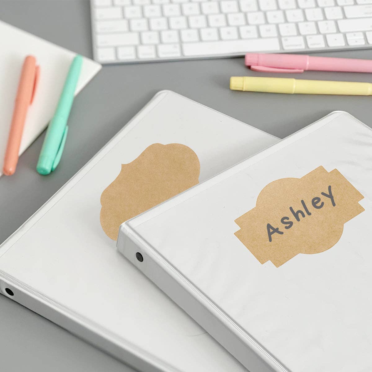 Wrapables Kraft Paper Sticker Labels for Lids, Mason Jars: (450pcs) Assorted Fancy