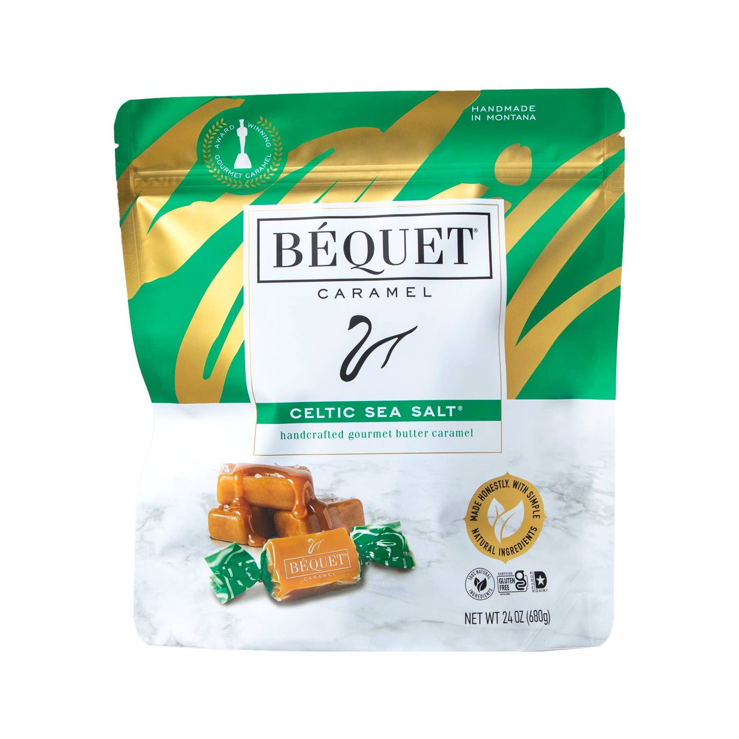 Béquet Gourmet Caramel 24 oz Resealable Pouch: Chewy