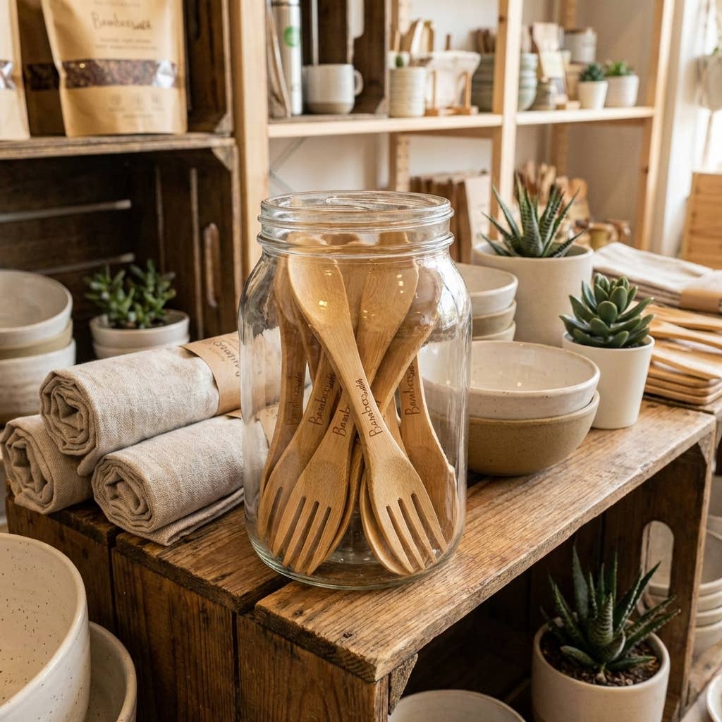 Large Bamboo Spork Utensil | Faire Market Bestseller