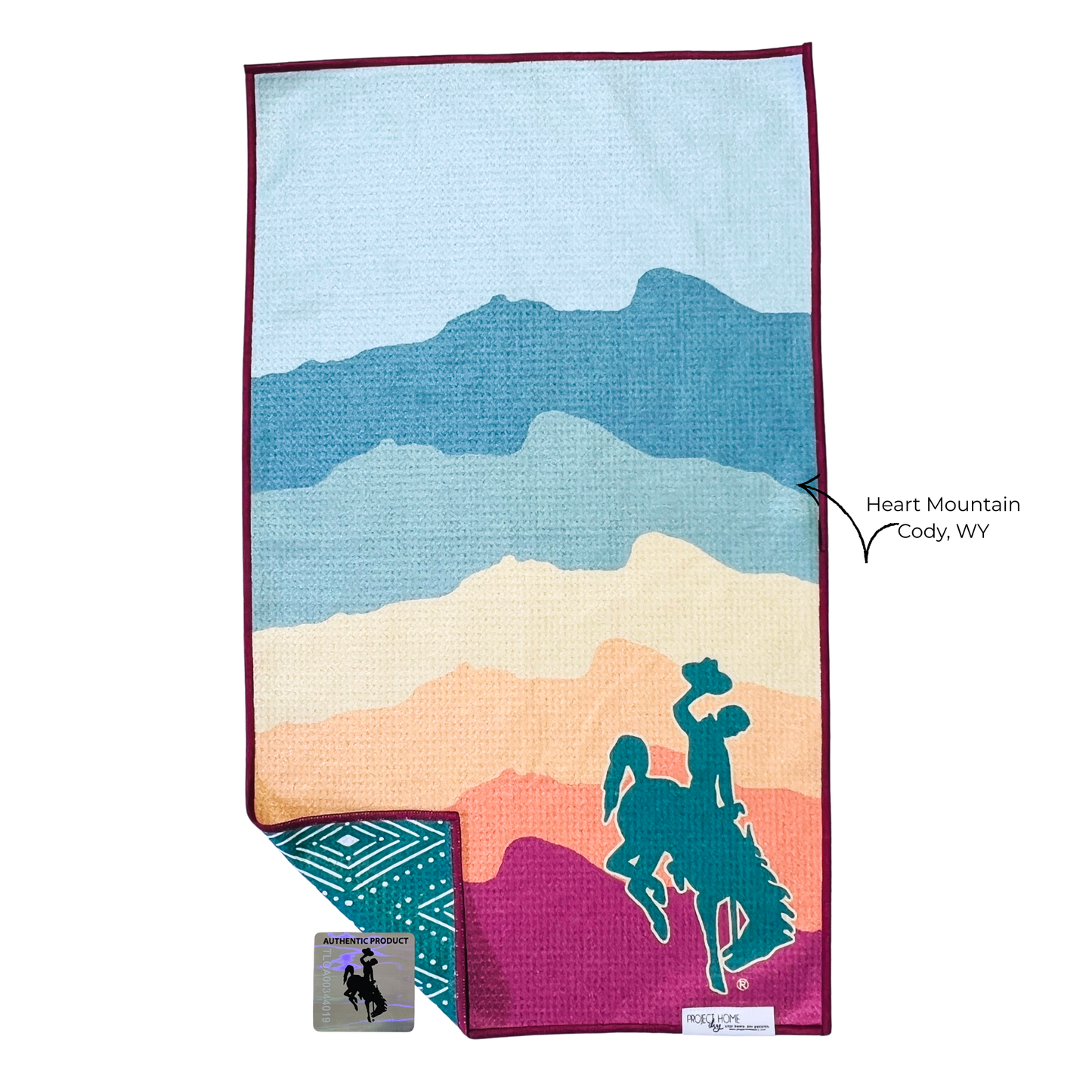 Summer Wyoming Cowboy | Waffle Weave Microfiber Towels Kitchen & Bath: Hand Towel