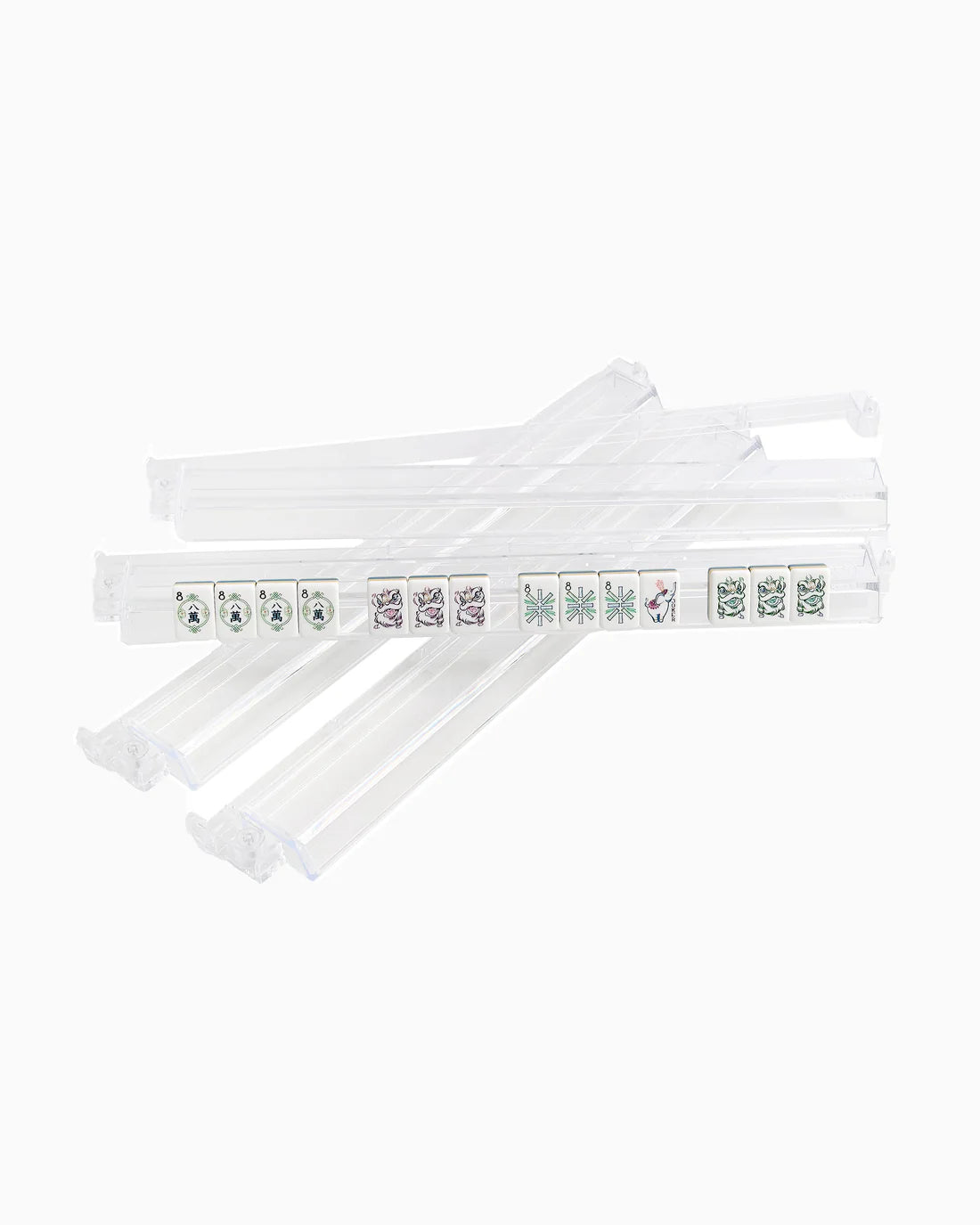 OH MY MAHJONG CLEAR ACRYLIC RACK & PUSHERS SET