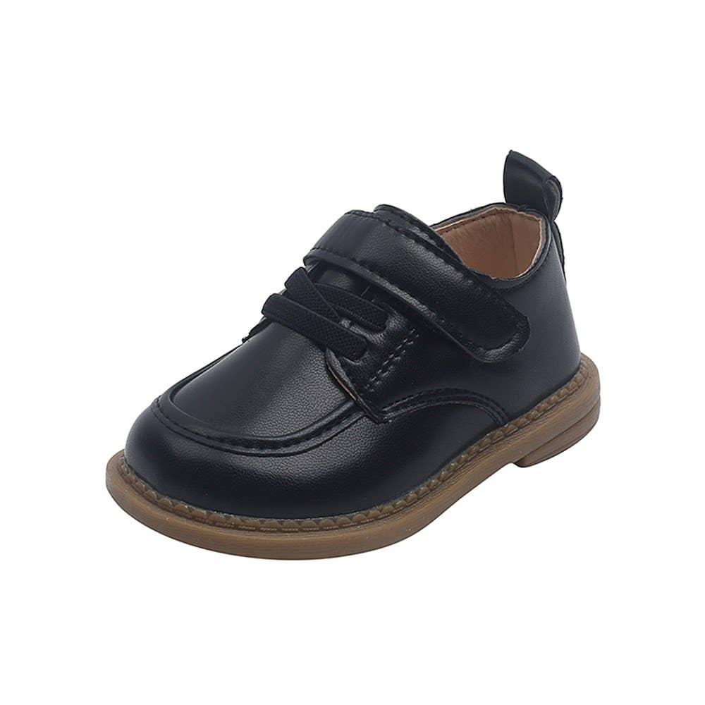 Toddler Boy Fashion Black Soft Sole Shoes: Toddler US 6.5