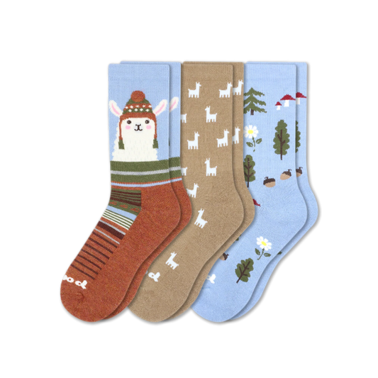 Women's Crew Pacas Socks: FF ALPACA KNIT HAT & AO WOODLAND & AO MICRO ALPACA/Chanterell / Medium / Large (US: 8.5 - 11.5+)