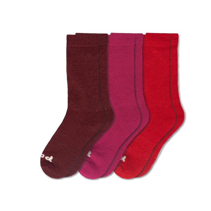 Women's Crew Pacas Socks: Charcoal & TRIBAL/Ivory & RUGBY STRIPE/Lightest Purple / Small / Medium (US: 5 - 8)