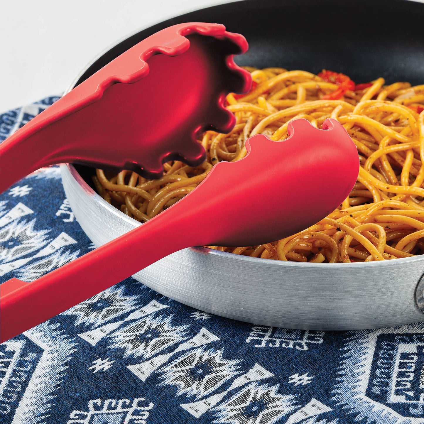 Fox Run 2 in 1 Pasta Serving Tongs, Portion Utensil, 12.25"