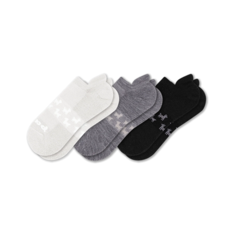 3 Pack - Women's Low Cut Pacas Socks: Cardinal Alpaca & Gray & SOLID/Charcoal / Medium / Large (US: 8.5 - 11.5+)
