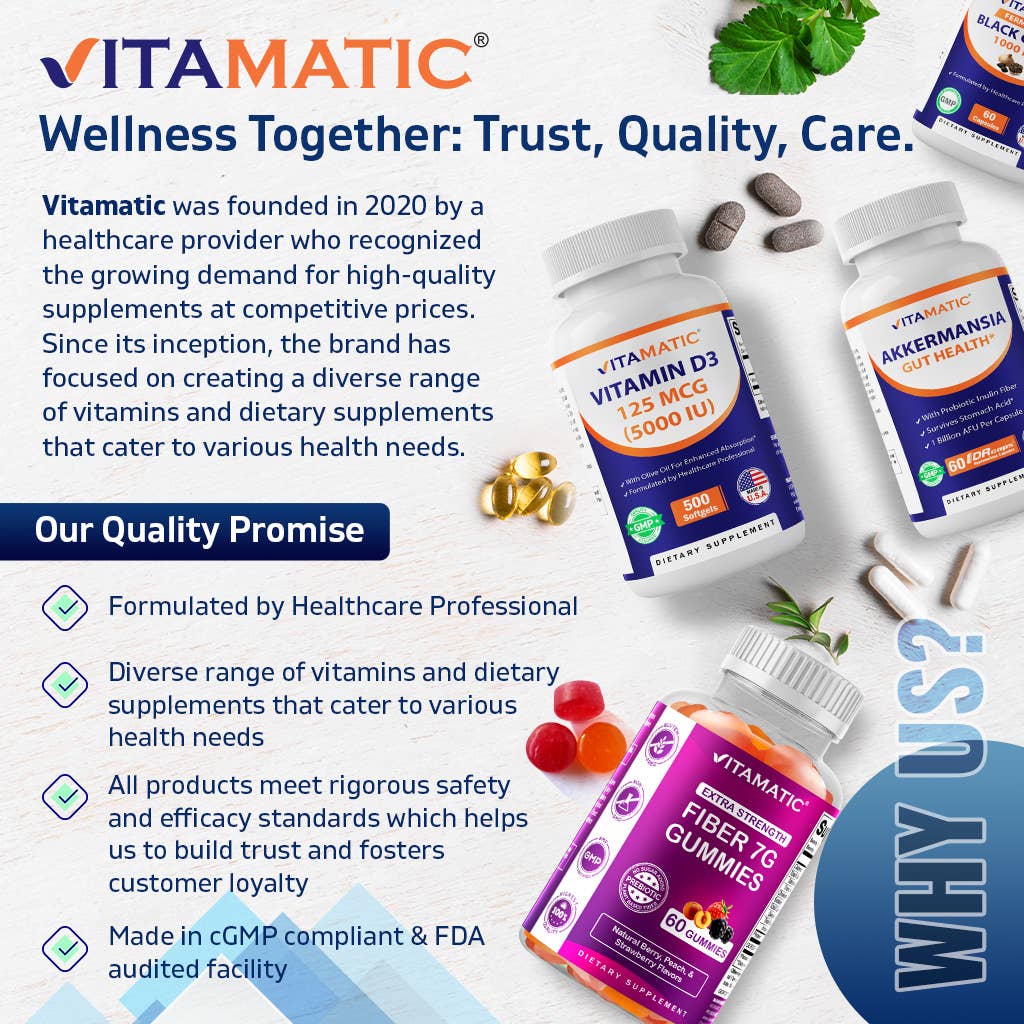 Vitamatic Bromelain 500mg | 2400 GDU/g | 180 Capsules