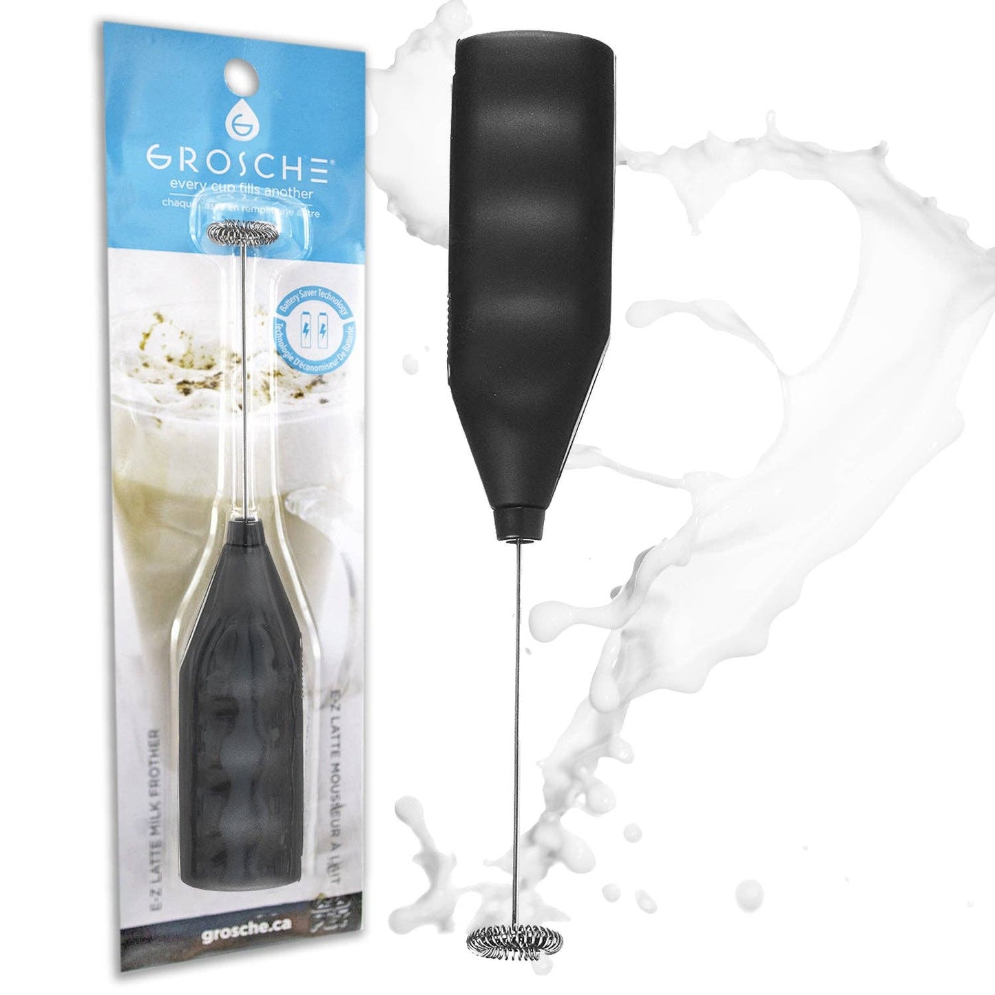 GROSCHE E-Z Latte Milk Frother: Black