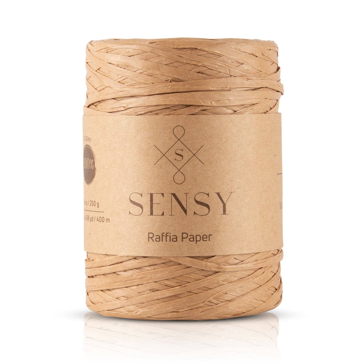 Sensy Premium 438 yards %100 Paper Raffia Paper: Natural