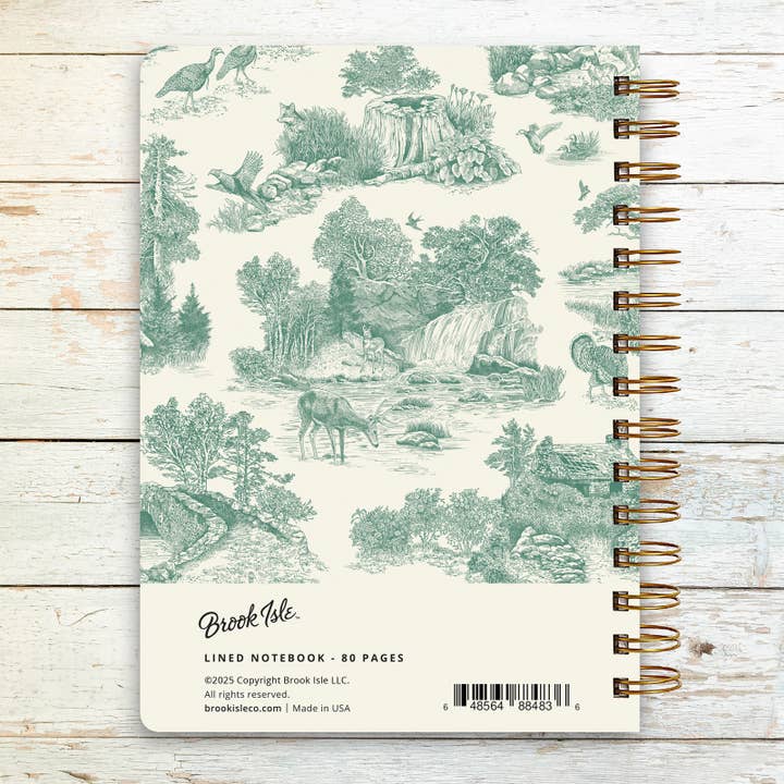 Notebook/Journal (Lined) - Sage Toile