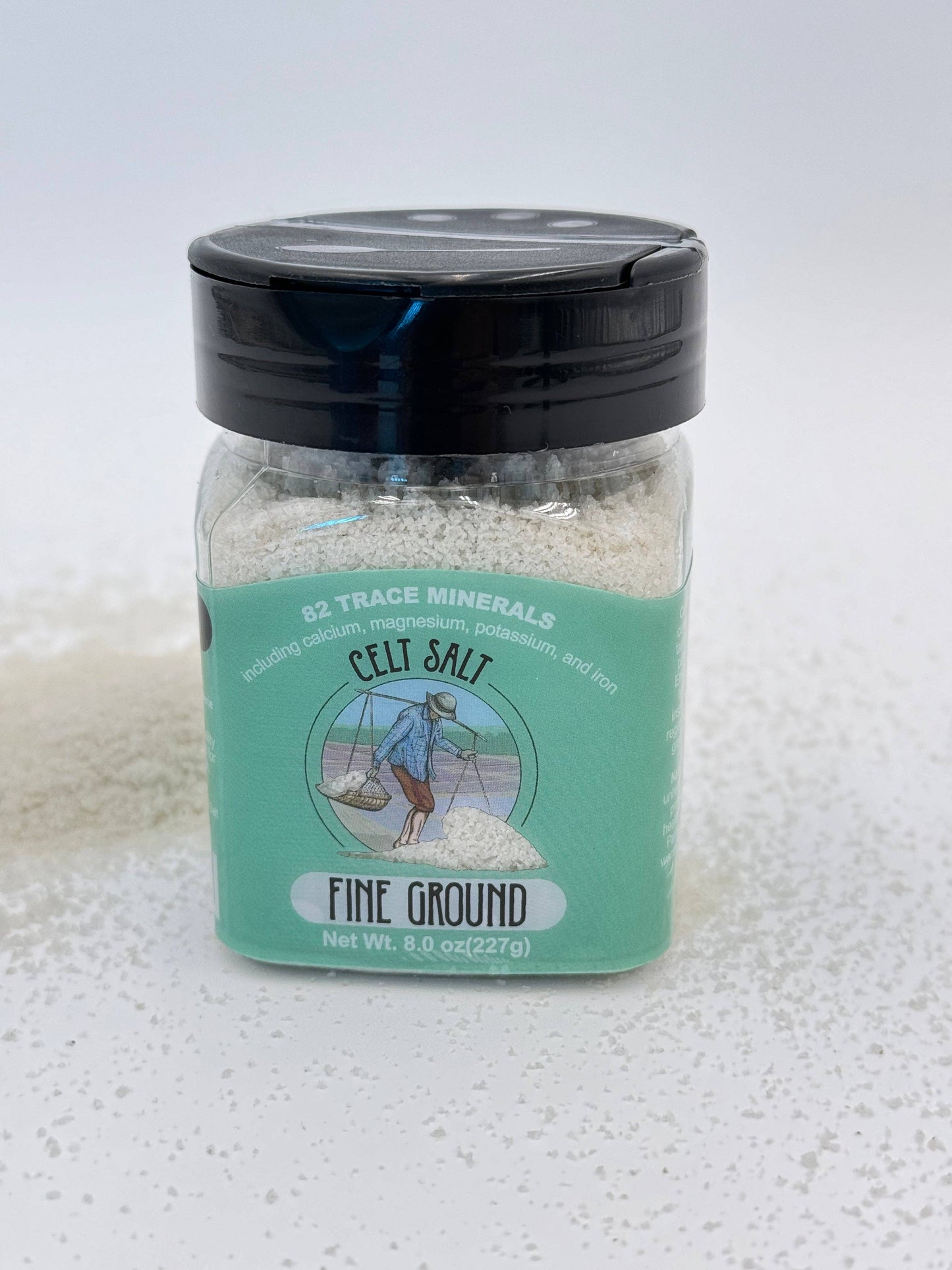 FGSHKR Celtic Sea Salt, 8 oz Shaker of Fine Ground Celt Salt- (1/2 lb)