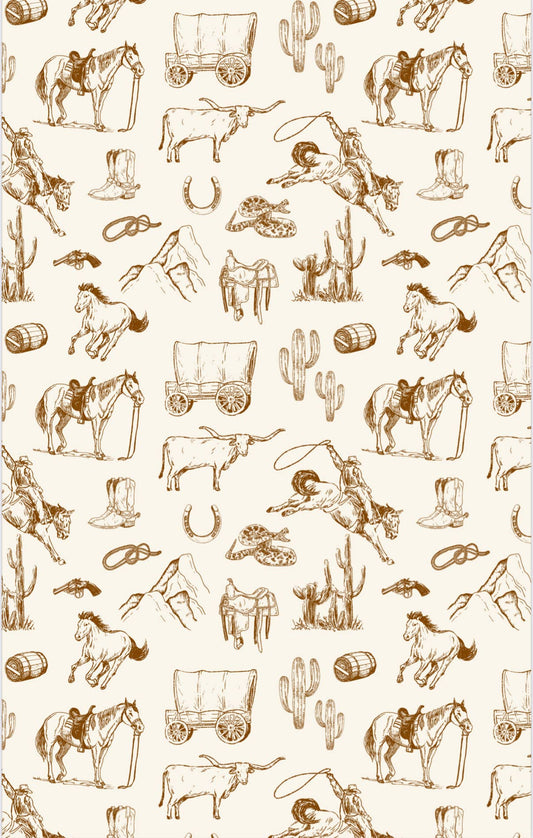 Western: Double-Sided Hand Towel: Cream / 17x27 in / Hand Towel