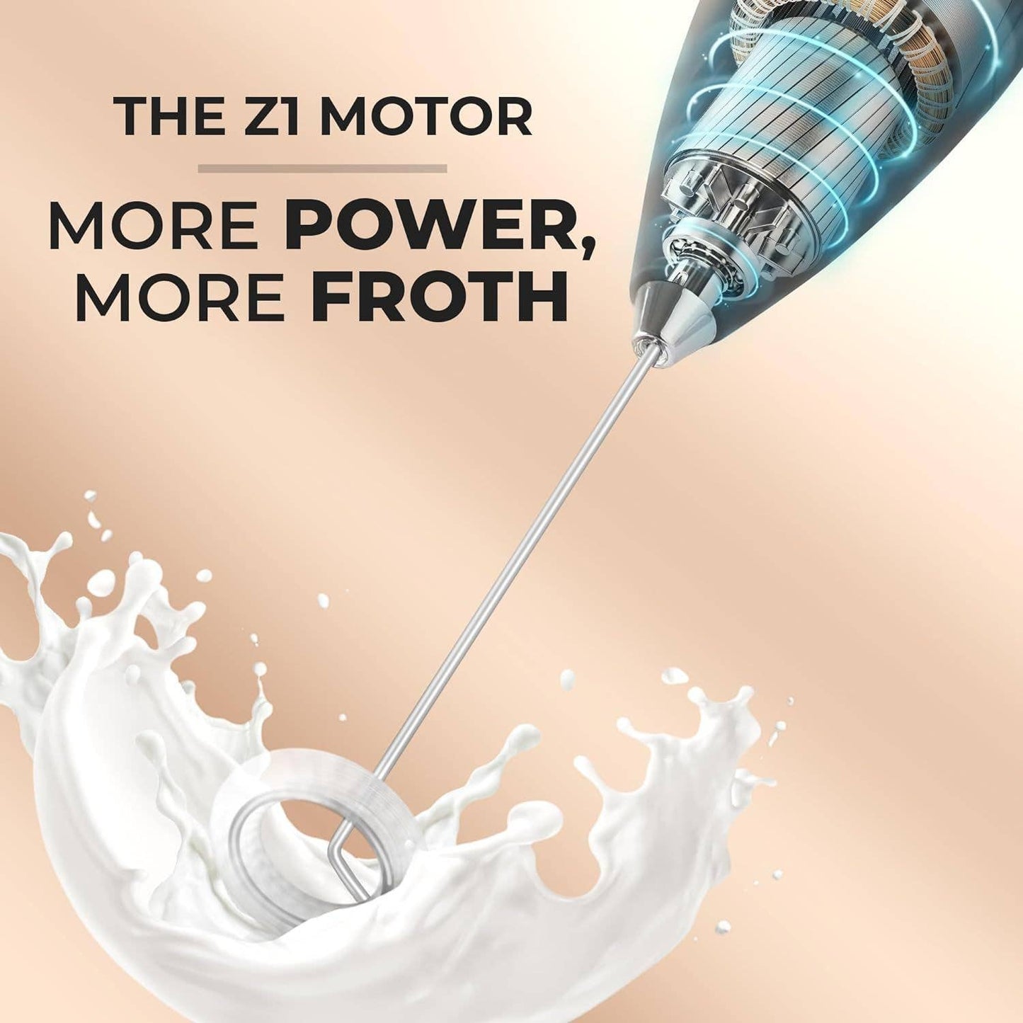 Powerful Handheld Milk Frother with Stand: Teal