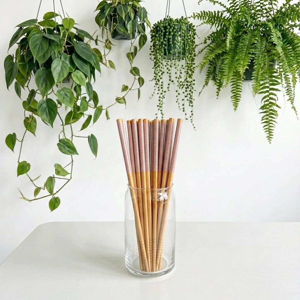 Bamboo Chopsticks - Set of 2 | Summer Bestseller: Red