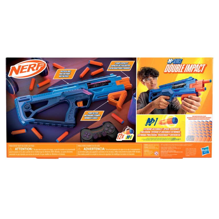 Nerf N Series Double Impact Dart Blaster with 12 N1 Darts