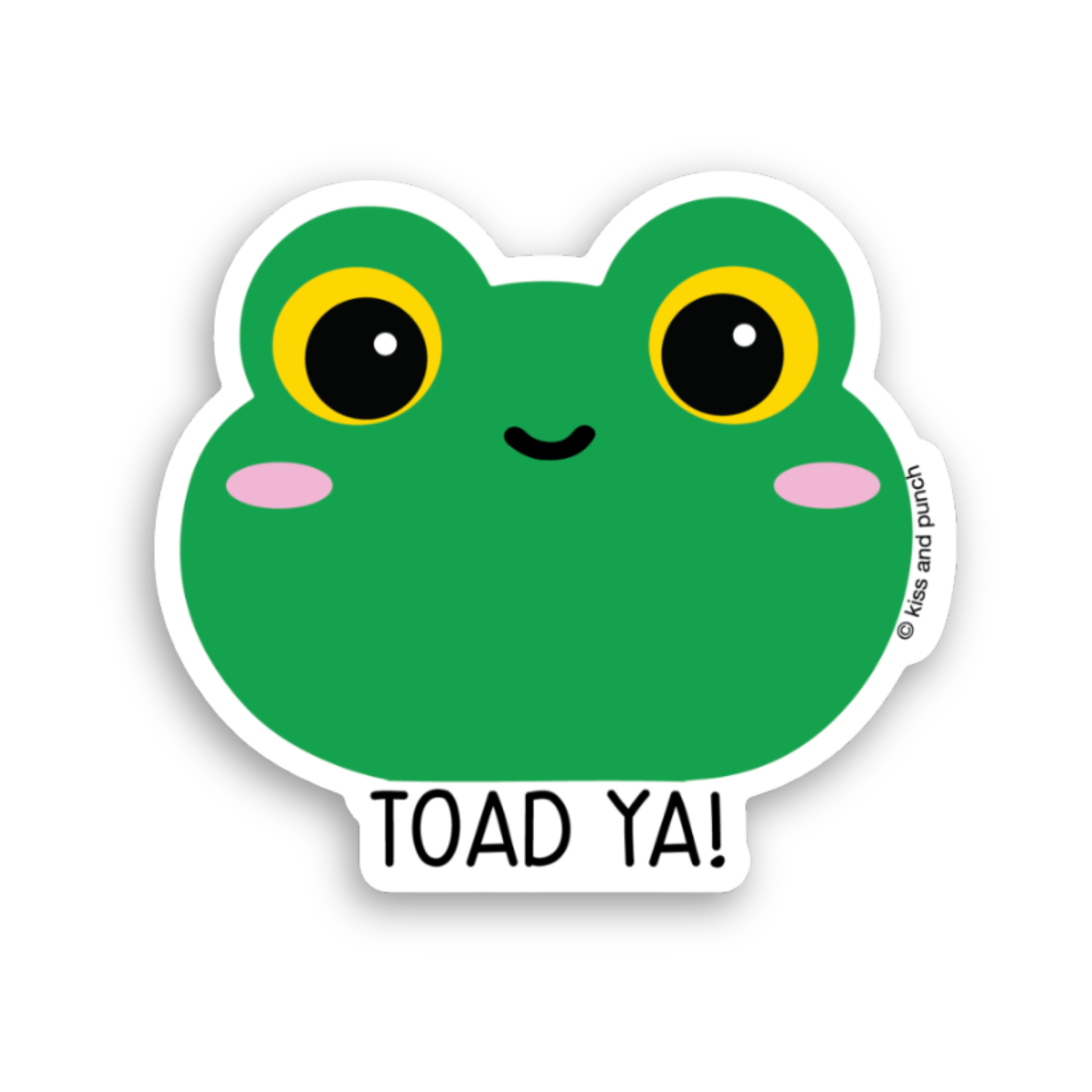 3 Inch Cute Punny Toad Ya Frog Diecut Deco Vinyl Sticker