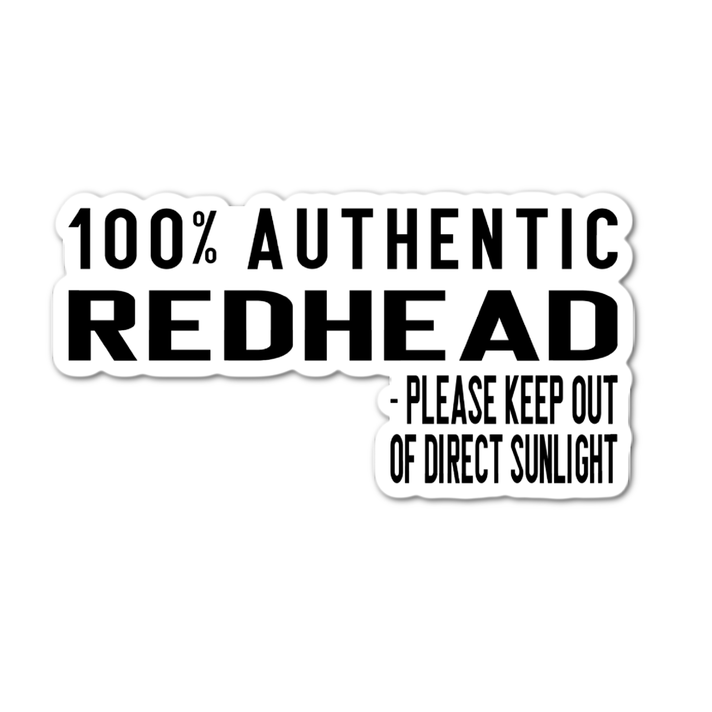 3.5" Authentic Redhead Sunburn Sunlight laminated sticker