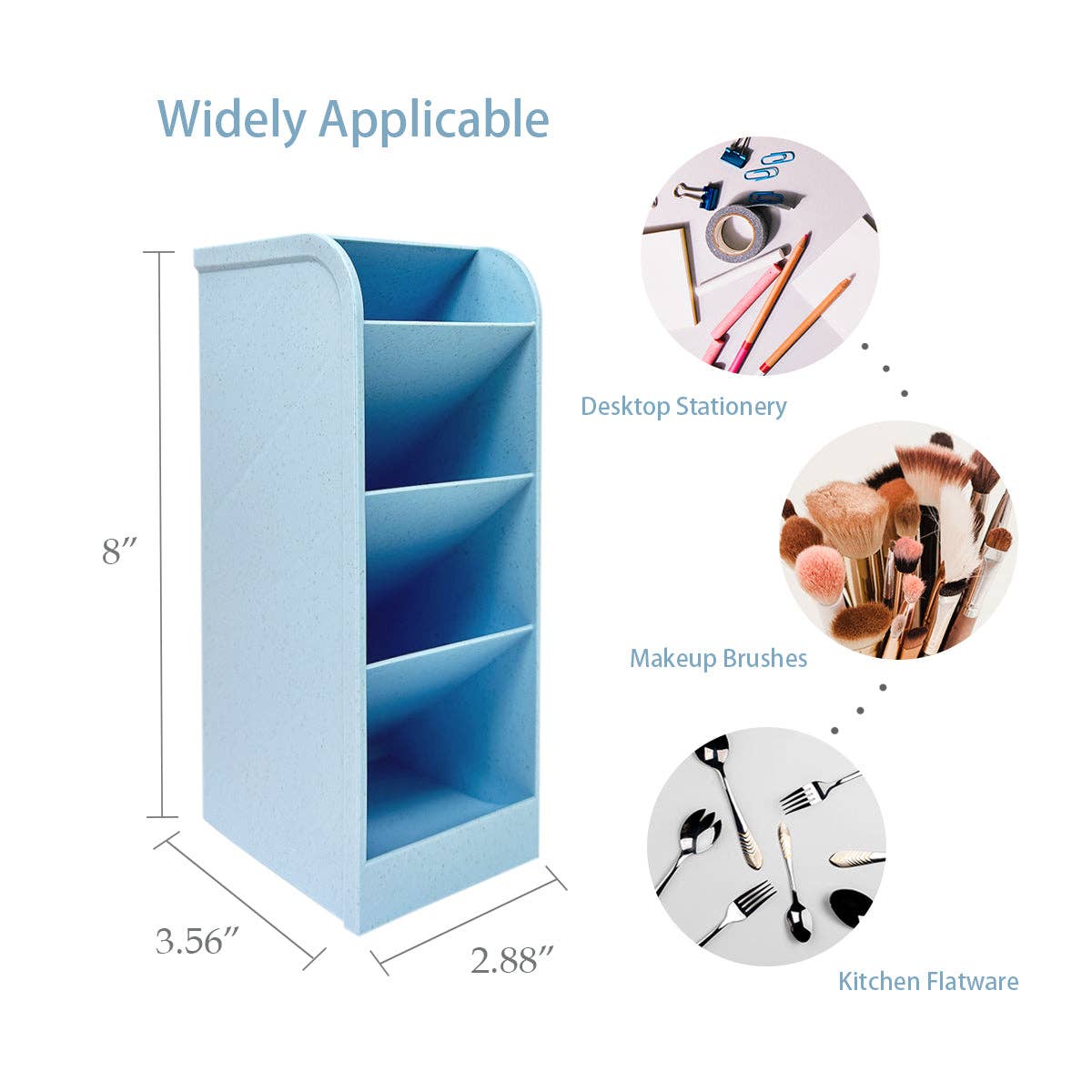 Wrapables Pen Organizer with 4 Compartments Desktop Storage: Large (2pcs) / Clear