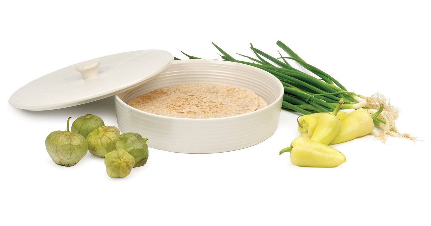 Tortilla Warmer - 10In - Stoneware - White