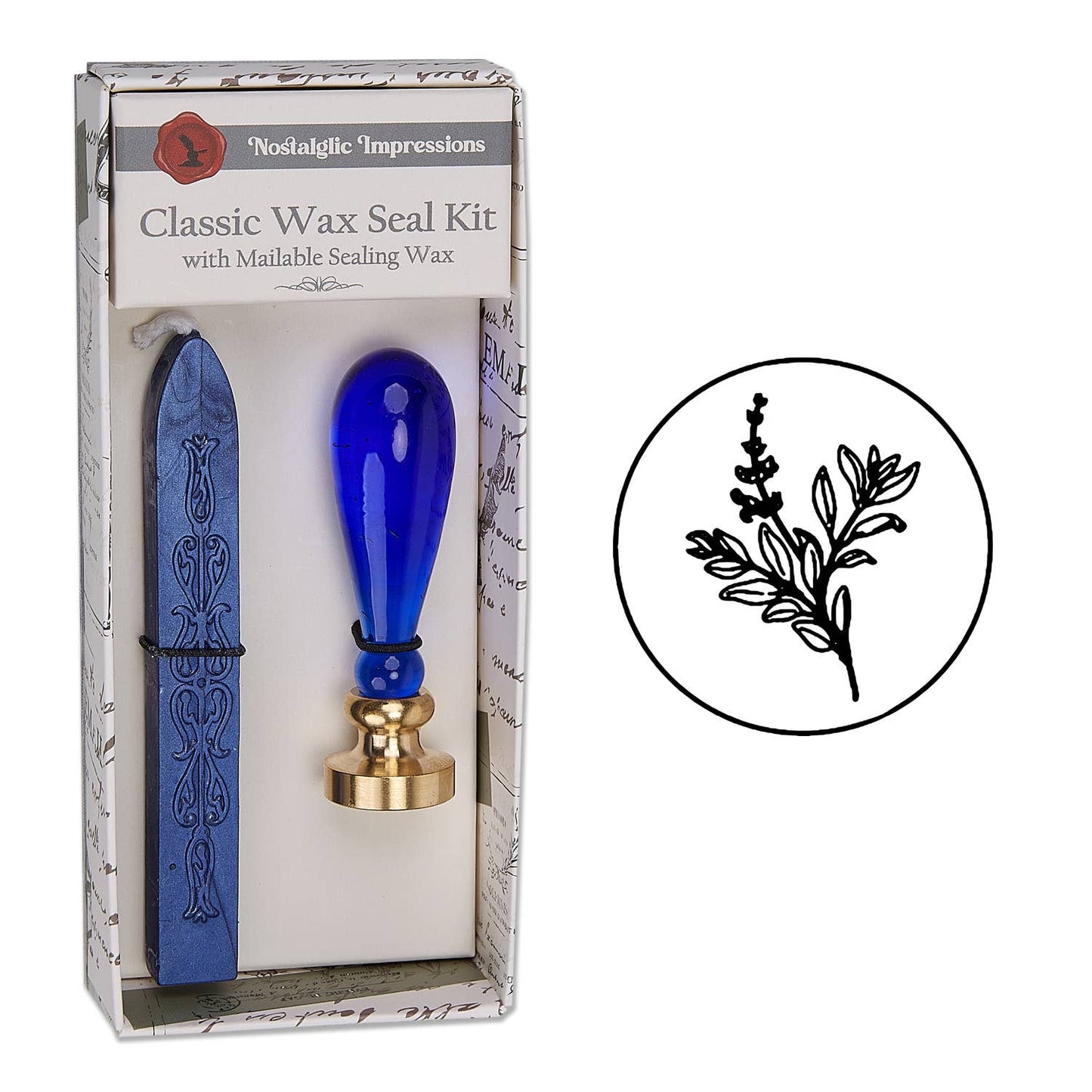 Murano Glass handle Wax Seal Kits-12 popular symbols: Mendhi Flower