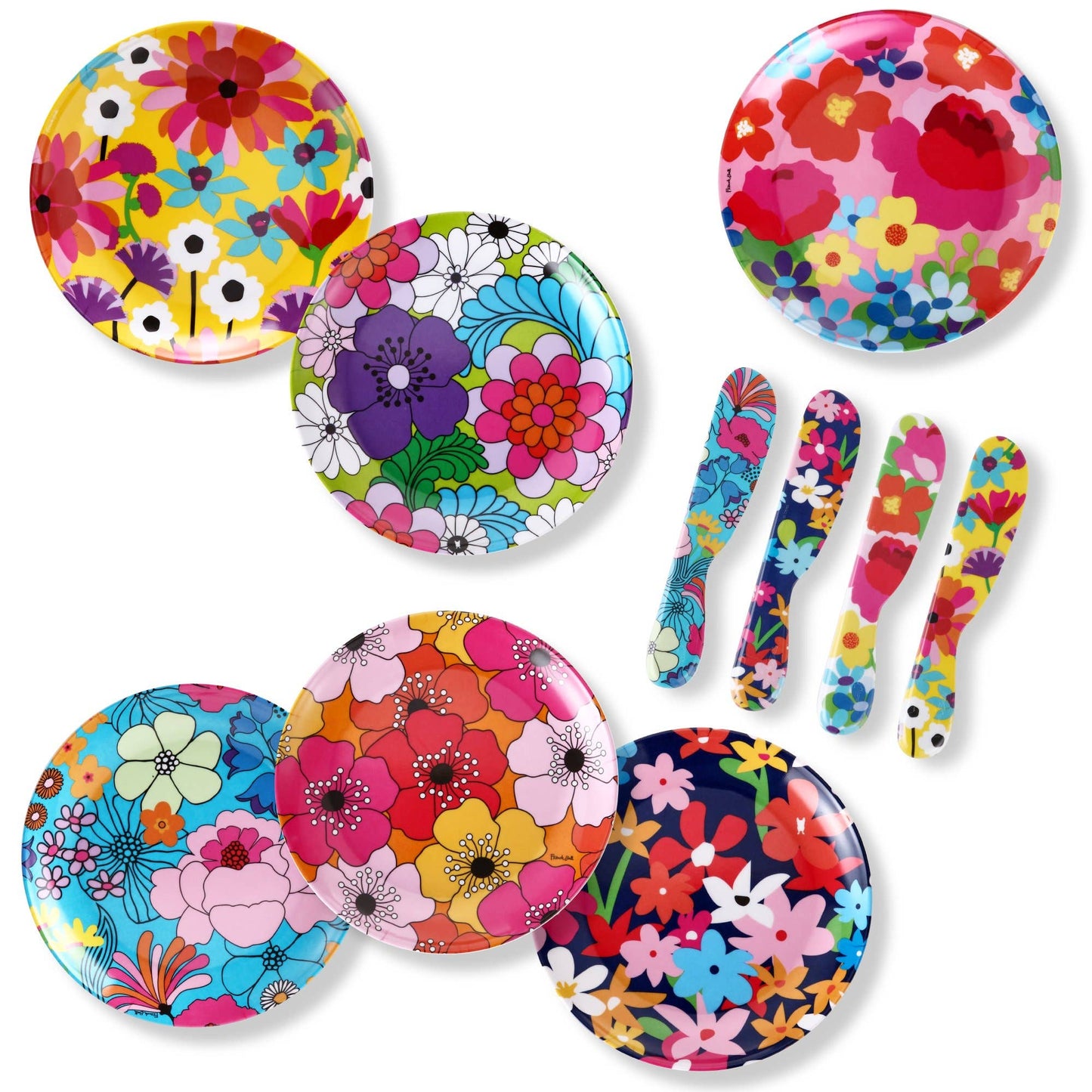 Garden Florals 6.5" Appetizer Plate - Set of 6