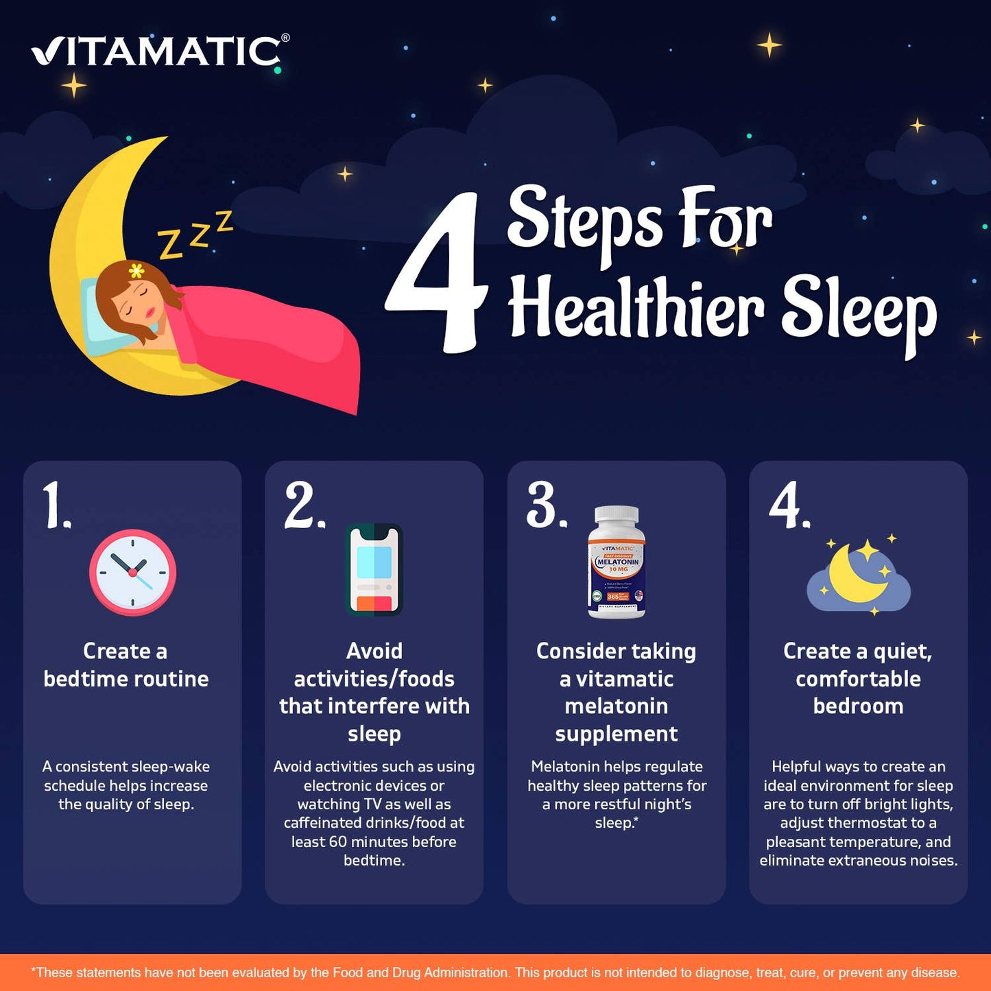 Vitamatic Melatonin 10mg Tablets - 365 Tablets