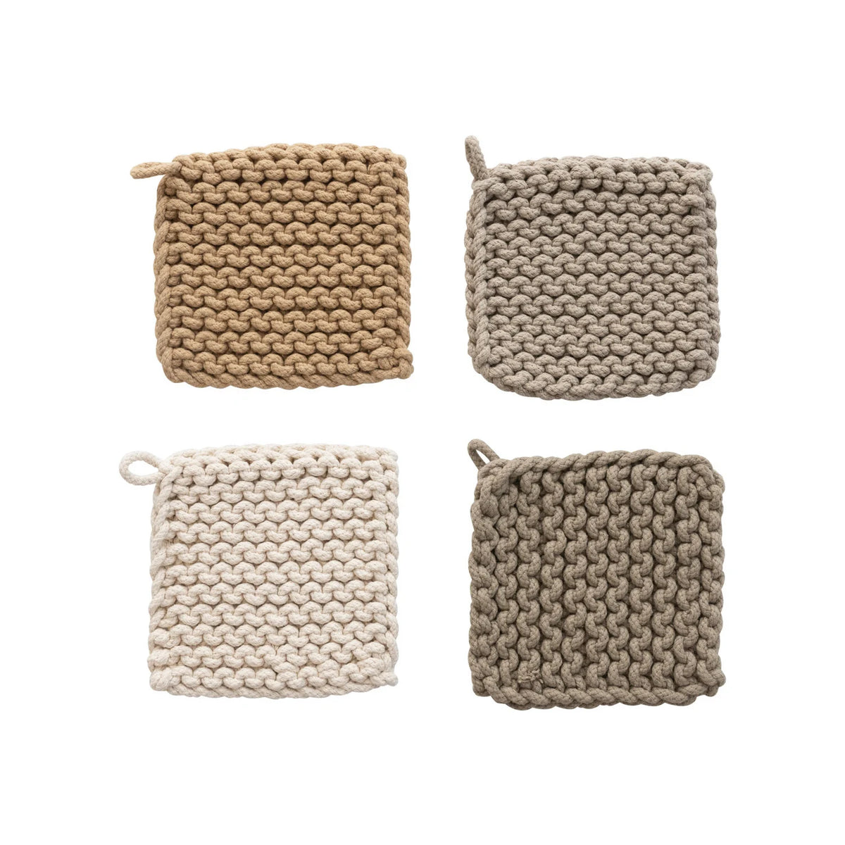 Cotton Crocheted Pot Holder - Assortment Colors
